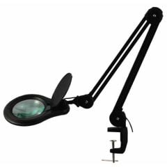 View Solutions MG16303222 ESD-Safe LED Magnifier with 5 Diopter Lens & Edge Clamp, Black