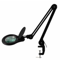 View Solutions MG16303322 ESD-Safe LED Magnifier with 8 Diopter Lens & Edge Clamp, Black