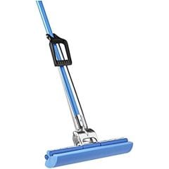 Roll-O-Matic® Original Sponge Roller Mop with 48" Blue Galvanized Handle, for 14" Heads