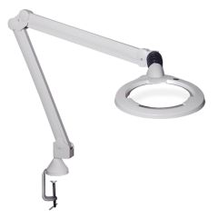 Vision-Luxo CIL026698 Circus LED Magnifier with 6.5" Round, 3.5 Diopter Lens & Edge Clamp, White