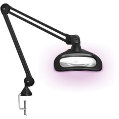 Vision-Luxo WAL026780 WAVE LED-ESD-UV Magnifier with 3.5 Diopter Lens & Edge Clamp, Black