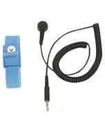 StatPro SP1000 Adjustable Elastic Wrist Strap with 4mm Snap, Blue, includes 6' Coil Cord