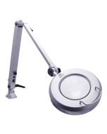 Aven ProVue Deluxe ESD-Safe Magnifying Lamp with 5 Diopter Lens, White/Amber LEDs & Heavy-Duty Table Clamp, White