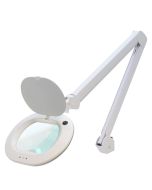 Aven Mighty Vue Slim LED Magnifying Lamp with 5 Diopter Lens & Heavy-Duty Table Clamp, White