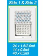 Benchmark Scientific BSWCMB Quick-Flip&trade; Block for Dry Baths, holds (24) 1.5ml, (48) 0.2ml or (14) 0.5ml Tubes