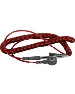 Botron B2308 GEM Wrist Strap Coil Cord with 1/8" Snap, Ruby, 6'
