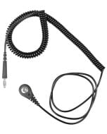 Desco 74340 Wrist Strap Standard Coil Cord with 4mm Snap-Banana Plug, Black, 6'
