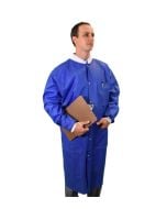 SMS Disposable Anti-Static Lab Coats with 3 Pockets, Blue