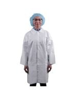 KeyGuard&reg; Disposable Lab Coats with 1 Inner & 3 Outer Pockets, White
