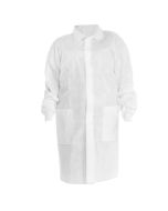 Kimtech™ A8 Certified Disposable Knee-Length Lab Coats with 2 Pockets, White