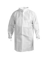 Kimtech™ A7 Disposable Anti-Static Knee-Length Cleanroom Lab Coats with Thumb Loops, White