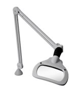 Luxo 18846LG WAVE+LED Magnifier with 3.5 Diopter Lens & Edge Clamp, Light Grey