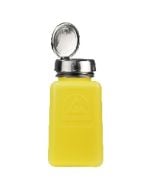 Menda 35276 Yellow HDPE One-Touch DurAstatic&trade; SQ Bottle, 6oz.