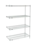 18" x 60" x 63" Chrome Wire Shelving Add-On with 4 Super Erecta&reg; Wire Shelves