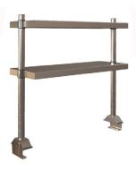 Metro TableWorx&trade; Riser with (2) Center Cantilevered Type 304 Solid Stainless Steel Shelves