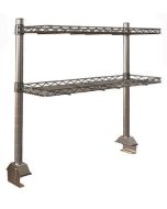 Metro TableWorx&trade; Riser with (2) Rear Cantilevered Type 304 Stainless Steel Wire Shelves, includes Drop Mat
