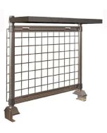 Metro TableWorx&trade; Riser with Metroseal Gray Epoxy Coated SmartWall Grid & (1) Rear Cantilevered Solid Type 304 Stainless Steel Shelf
