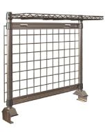 Metro TableWorx&trade; Riser with Metroseal Gray Epoxy Coated SmartWall Grid & (1) Rear Cantilevered Wire Shelf, includes Drop Mat
