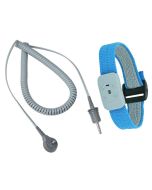 SCS 2369  Adjustable Blue Elastic Dual Conductor Wrist Strap with 3.4mm Plug & 5' Coil Cord