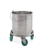 Texwipe TX7065 BetaMop&reg; Seamless Stainless Steel Bucket with Casters, 8 Gallon Capacity