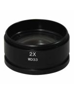 Auxiliary Objective Lens for 7-45x Stereo Zoom Microscopes, 2x