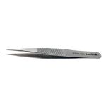 Aven 18037USA Technik High Precision Heavy-Duty Stainless Steel Tweezers with Finger Groves, Thick, Flat Edges & Serrated, Straight, Strong, Pointed Tips