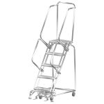 Ballymore SS052414G Stainless Steel Lockstep Ladder with 5 Grated Steps, 24" x 56" x 83"