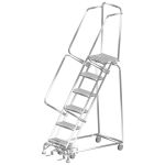 Ballymore SS062414G Stainless Steel Lockstep Ladder with 6 Perforated Steps, 24" x 52" x 93"