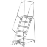 Ballymore SS063214P Stainless Steel Lockstep Ladder with 6 Perforated Steps, 32" x 52" x 93"