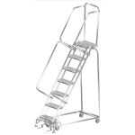 Ballymore SS072414G Stainless Steel Lockstep Ladder with 7 Grated Steps, 24" x 58" x 103"