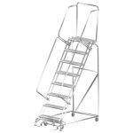 Ballymore SS083214G Stainless Steel Lockstep Ladder with 8 Grated Steps, 32" x 64" x 113"
