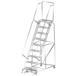 Ballymore SS093214P Stainless Steel Lockstep Ladder with 9 Perforated Steps, 32" x 70" x 123"