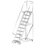Ballymore SS103214G Stainless Steel Lockstep Ladder with 10 Grated Steps, 32" x 76" x 133"