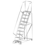 Ballymore SS103214P Stainless Steel Lockstep Ladder with 10 Perforated Steps, 32" x 76" x 133"