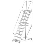 Ballymore SS113214G Stainless Steel Lockstep Ladder with 11 Grated Steps, 32" x 82" x 143"