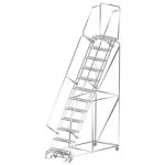 Ballymore SS123214G Stainless Steel Lockstep Ladder with 12 Grated Steps, 32" x 88" x 153"