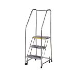 Ballymore SS320G Stainless Steel Spring Loaded Ladder with 3 Grated Steps, 20" x 25" x 58.5"
