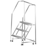 Ballymore SS330P Stainless Steel Spring Loaded Ladder with 3 Perforated Steps, 30" x 25" x 58.5"