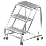 Ballymore SS3NP Stainless Steel Spring Loaded Ladder with 3 Perforated Steps, No Rails, 20" x 25" x 28.5"