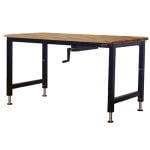 BenchPro AMWL3636 Manual Lift Workbench with Lacquered Maple Butcher Block Top, 36" x 36"