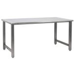 CleanPro® 24" x 60" Stainless Steel Workbench with Perforated Stainless Steel Work Surface & Rounded Front Edge