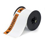 Indoor/Outdoor Vinyl Labels with ANSI "WARNING", 4" x 6", Roll of 175