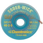 Chemtronics 40-2-5 Soder-Wick Lead-Free Desoldering Braid, Yellow, 0.060