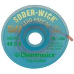Chemtronics 40-3-5 Soder-Wick Lead-Free Desoldering Braid, Green, 0.080