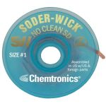 Chemtronics 60-1-10 Soder-Wick No Clean Desoldering Braid, White, 0.030