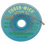 Chemtronics 80-3-5 Soder-Wick Rosin Desoldering Braid, Green, 0.080