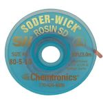 Chemtronics 80-5-10 Soder-Wick Rosin Desoldering Braid, Brown, 0.145