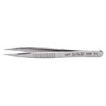 CHP 00B-SA General Purpose Anti-Magnetic Stainless Steel Tweezer with Serrated Grips & Fine, Thick Flat Pointed Tips, 4.75" OAL