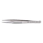 CHP 00D-SA General Purpose Anti-Magnetic Stainless Steel Tweezer with Serrated Grips & Serrated, Strong, Fine Thick Flat, Pointed Tips, 4.75" OAL