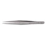 CHP 1-SA General Purpose Anti-Magnetic Stainless Steel Tweezer with Flat Handle & Strong, Sharp Pointed Tips, 4.75" OAL